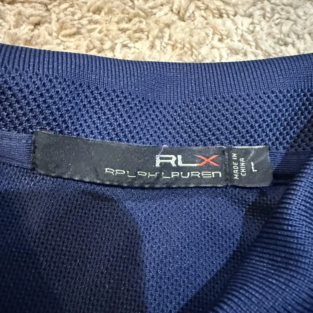 RLX Ralph Lauren Polo Shirt Womens Large Navy Golf‎ Half Zip Due Process Stable
